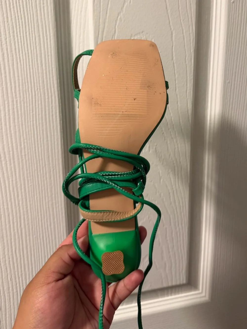 Chase + Chloe Green Strappy Ankle-Tie Heels - Picture 3 of 3